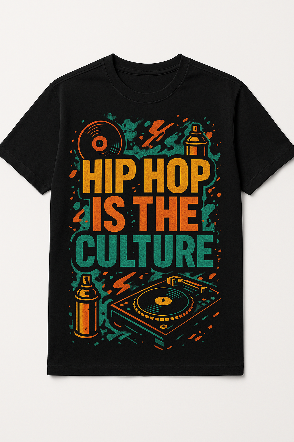 Hip Hop Is The Culture Graffiti Black Tee